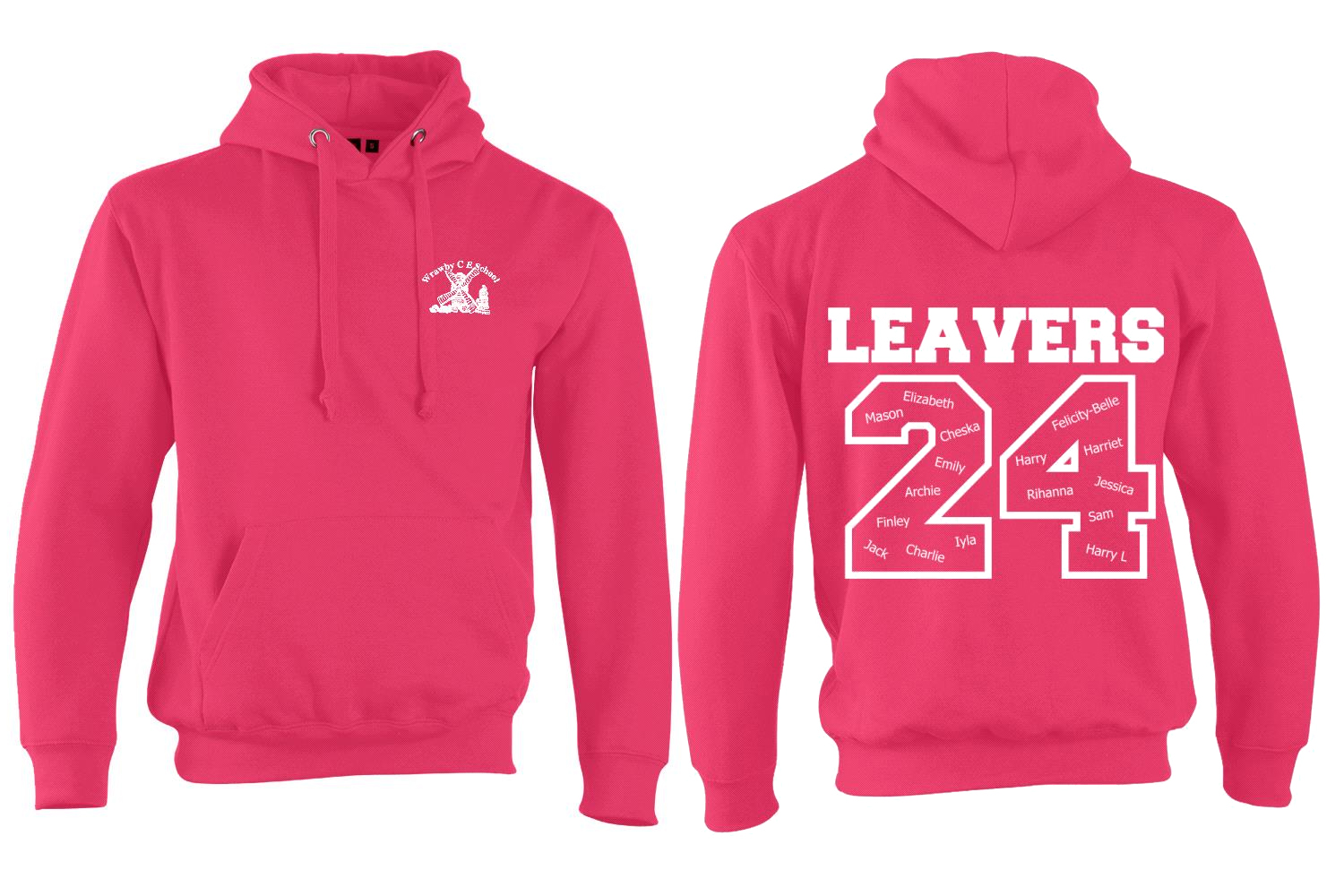 Kids Leavers Hoodie White Text